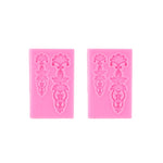 2 cái khuôn silicone fondant bánh, khuôn viền rỗng nổi, khuôn khung ảnh cổ điển