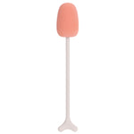 Bàn chải cốc dọc cán dài, bàn chải bọt biển rửa bình sữa trẻ em, dài 29cm, màu trắng, xanh dương, hồng