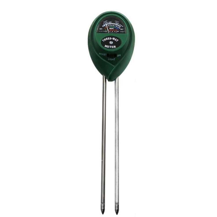 Bút đo đất 3 trong 1 kiểm tra giá trị pH, cường độ ánh sáng, độ ẩm đất đầu tròn, máy đo độ ẩm đất khô 3 trong 1