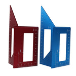 Woodworking T-Shaped Marking Gauge Multi-Function Square Aluminum Alloy Scribe, Dark Blue, Red