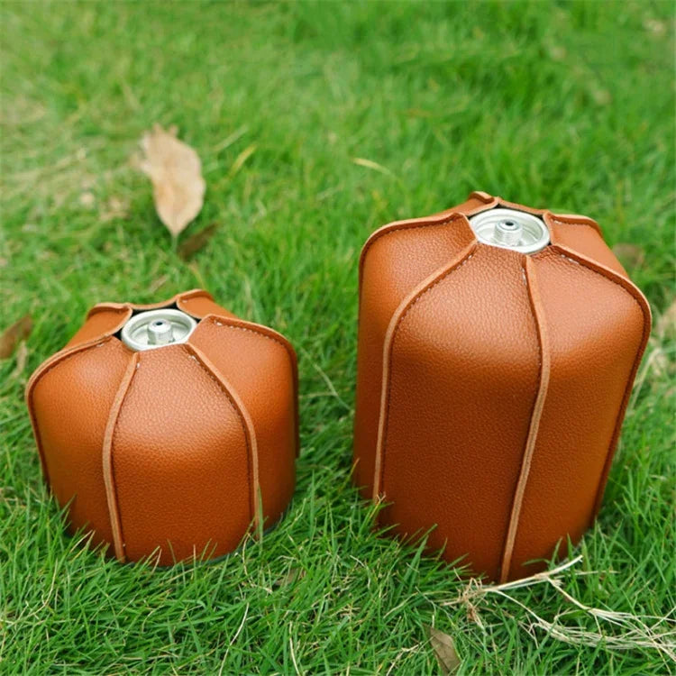 Túi da bảo vệ bình gas phẳng ngoài trời cho đèn hơi nước cắm trại, vỏ bảo vệ PU, dành cho bình gas 230g, dành cho bình gas 450g