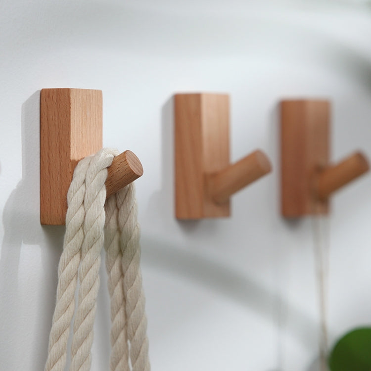 Móc dán tường không đục gỗ nguyên khối phía sau cửa, Móc treo quần áo gỗ sồi, Óc chó đen