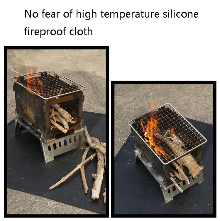 Tấm cách nhiệt chống cháy bằng silicone CLS cho dã ngoại BBQ, S: 350x340mm, M: 450x370mm, L: 600x520mm, XL: 800x750mm