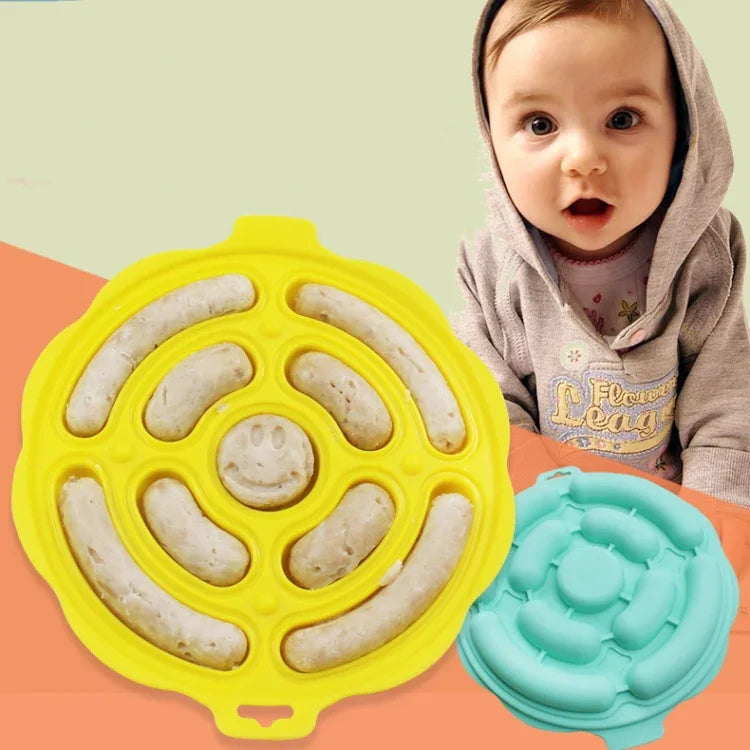 Khuôn silicone tròn làm xúc xích đạt chuẩn thực phẩm, khuôn nướng tự làm DIY, giao màu ngẫu nhiên, khuôn làm xúc xích DIY