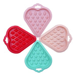 Bộ khuôn bánh waffle silicone thực phẩm 5 trong 1, dụng cụ làm bánh nhà bếp, màu đỏ, xanh lá, be, hồng