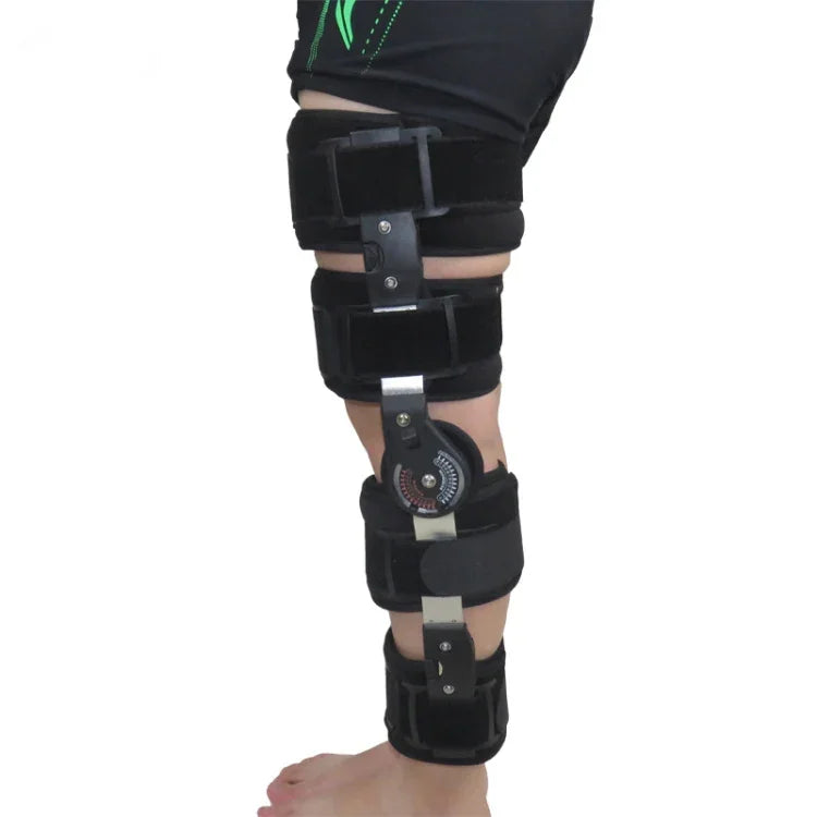 Adjustable Length Of Knee Joint Fixation Brace Knee Injury Fracture Protector Bracket(Black), Free Size