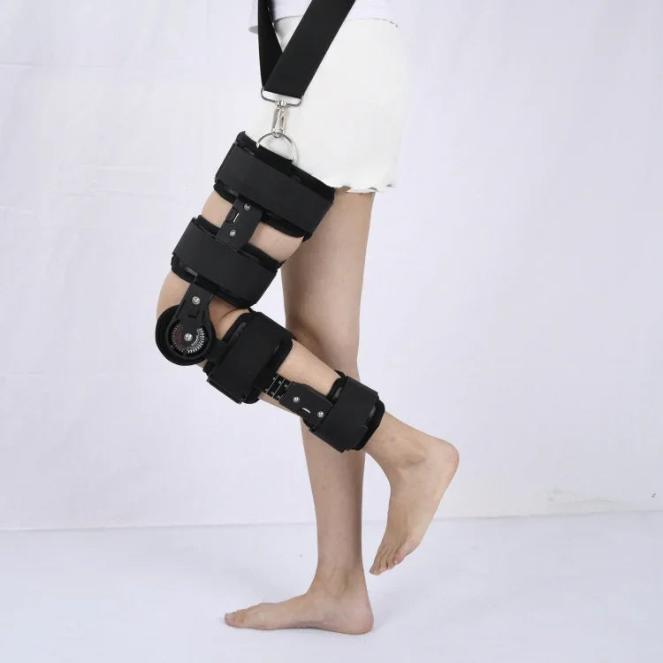 Nẹp cố định khớp gối điều chỉnh độ dài, bảo vệ chấn thương gãy xương (màu đen), kích thước tự do