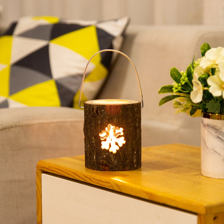 120211 Valentine Day Atmosphere Lamp Candle Holder Cafe Decoration Home Party Decoration Tea Wax Wooden Candle Cup, Snowflake, Pine, Five Stars, Love
