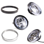 7 Inch Motorcycle Headlight Modification Parts Headlight Ring Bracket, Black, Silver