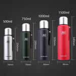 Cốc giữ nhiệt thép không gỉ 304 dung tích lớn, cốc nước thể thao du lịch ngoài trời, 500ml, 750ml, 1000ml, 1500ml