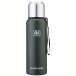 Cốc giữ nhiệt thép không gỉ 304 dung tích lớn, cốc nước thể thao du lịch ngoài trời, 500ml, 750ml, 1000ml, 1500ml