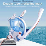 Mặt nạ lặn ống đôi silicone chống nước hoàn toàn cho người lớn, Kích cỡ S/M, L/XL