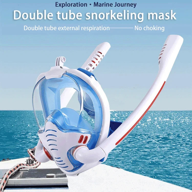 Mặt nạ lặn ống đôi silicone chống nước hoàn toàn cho người lớn, Kích cỡ S/M, L/XL