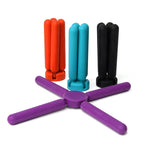 Thảm lót nồi hình chữ thập gấp gọn bằng silicone dày, tấm cách nhiệt, giao màu ngẫu nhiên