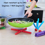 Thảm lót nồi hình chữ thập gấp gọn bằng silicone dày, tấm cách nhiệt, giao màu ngẫu nhiên
