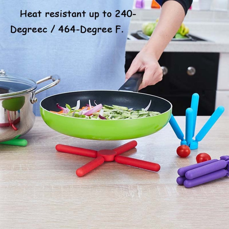 Thảm lót nồi hình chữ thập gấp gọn bằng silicone dày, tấm cách nhiệt, giao màu ngẫu nhiên