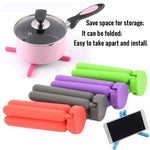 Thảm lót nồi hình chữ thập gấp gọn bằng silicone dày, tấm cách nhiệt, giao màu ngẫu nhiên
