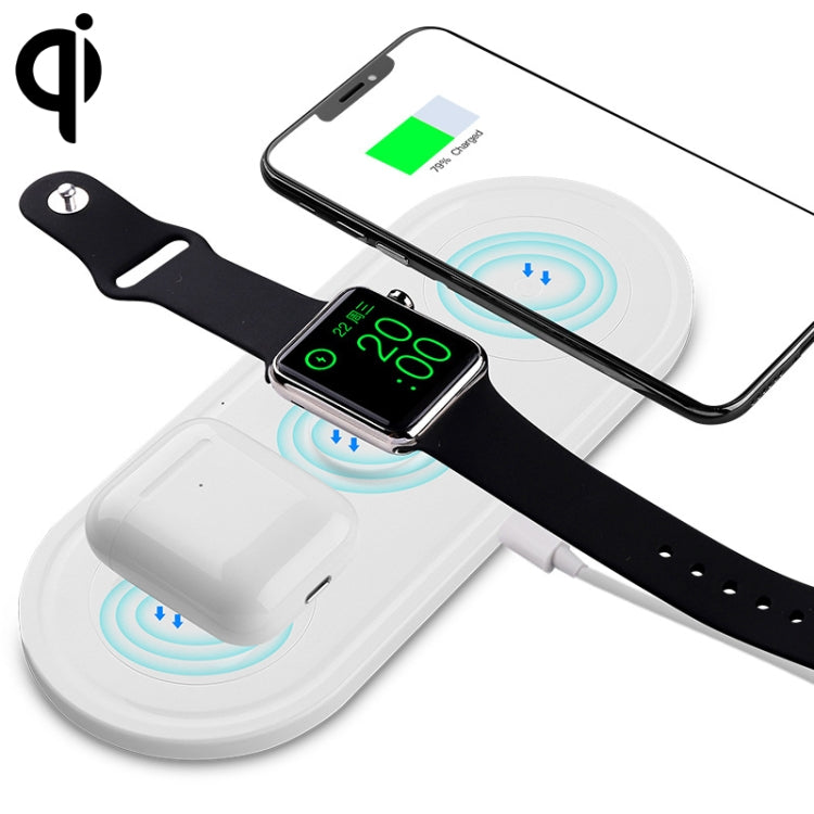 KT-W50A8 Bộ sạc không dây đa chức năng 3 trong 1 10W kèm giá đỡ cho iPhones / iWatch / AirPods