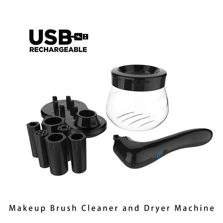 Máy làm sạch cọ trang điểm điện, máy sấy tự động, sạc USB, máy làm sạch cọ trang điểm, màu trắng, màu đen