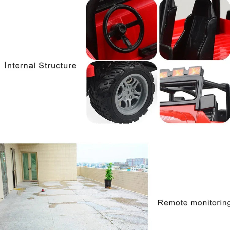 Đồ chơi xe điều khiển từ xa bốn chiều điện cho trẻ em, Tỷ lệ 1:18, SUV đỏ 6061