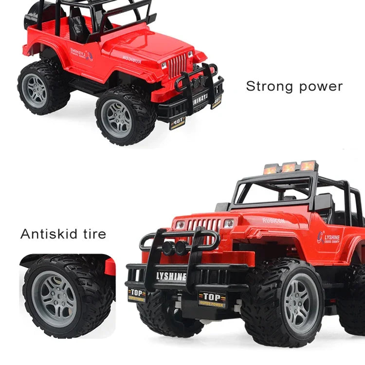 Đồ chơi xe điều khiển từ xa bốn chiều điện cho trẻ em, Tỷ lệ 1:18, SUV đỏ 6061