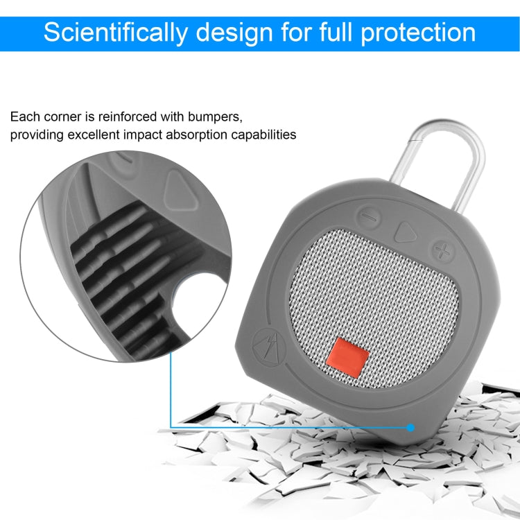 Bọc bảo vệ loa Bluetooth bằng silicone chống rơi cho JBL Clip 3, màu hồng, đen, xám trung bình, xám đậm xanh, xanh ngọc