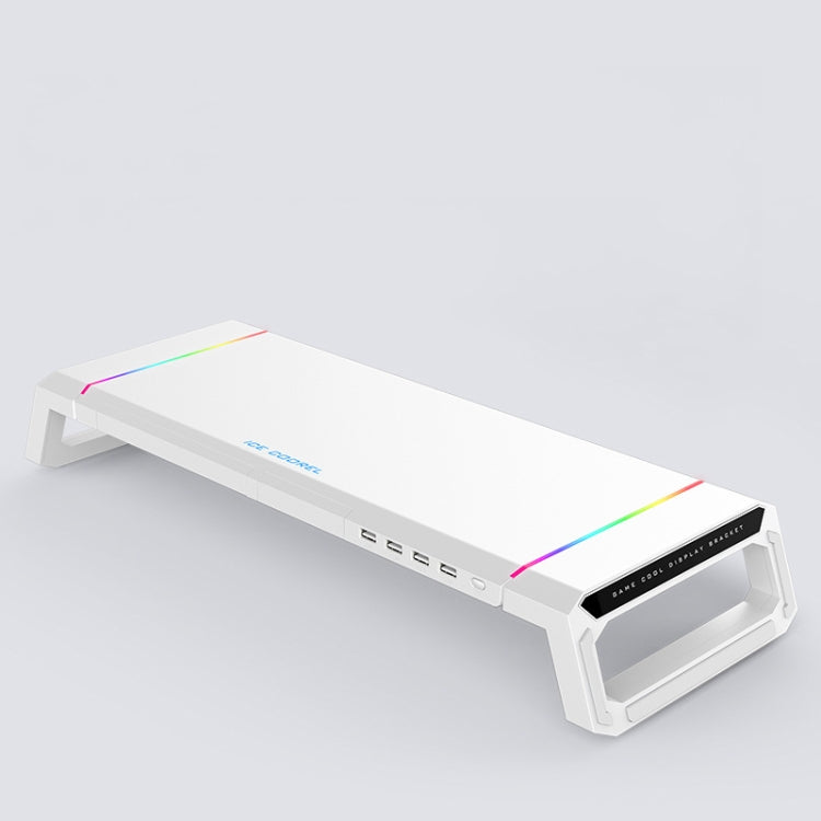 Giá đỡ laptop gập ICE COOREL T1 tăng chiều cao màn hình, có đèn RGB và 4 cổng mở rộng USB