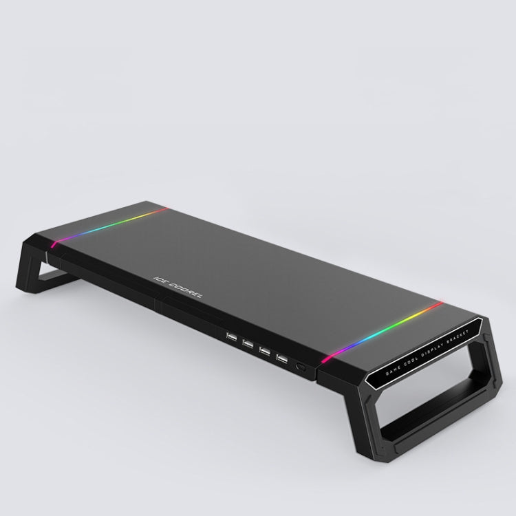 Giá đỡ laptop gập ICE COOREL T1 tăng chiều cao màn hình, có đèn RGB và 4 cổng mở rộng USB