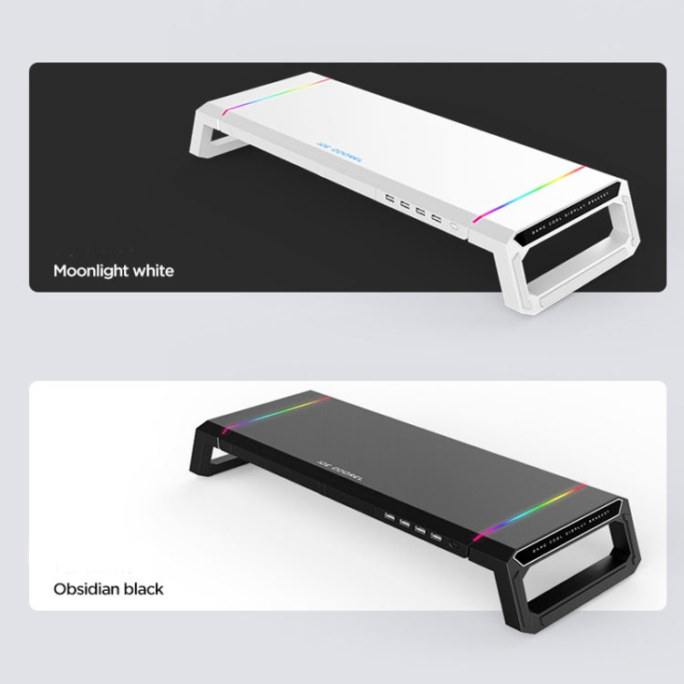 Giá đỡ laptop gập ICE COOREL T1 tăng chiều cao màn hình, có đèn RGB và 4 cổng mở rộng USB