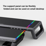 Giá đỡ laptop gập ICE COOREL T1 tăng chiều cao màn hình, có đèn RGB và 4 cổng mở rộng USB