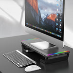 Giá đỡ laptop gập ICE COOREL T1 tăng chiều cao màn hình, có đèn RGB và 4 cổng mở rộng USB