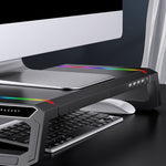 Giá đỡ laptop gập ICE COOREL T1 tăng chiều cao màn hình, có đèn RGB và 4 cổng mở rộng USB