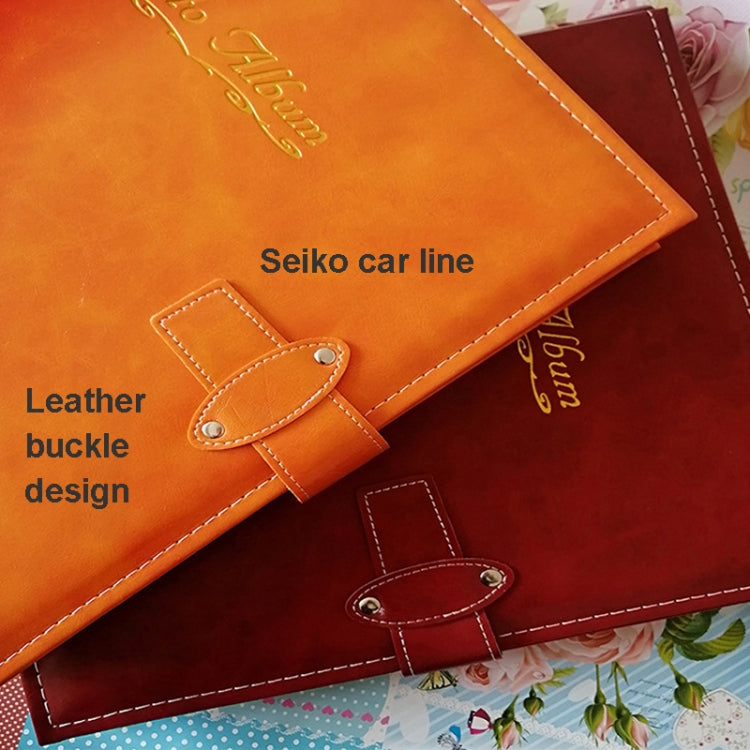 Album Ảnh PP Khe Giữa 6 inch 500 Tờ Bìa Da PU Phong Cách Cổ Điển Mạ Vàng, Màu Đỏ, Vàng, Xanh Dương, Đen, Be, Cam, Đỏ Đậm