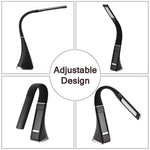 Đèn bàn da U2 5W LED điều chỉnh độ sáng 3 cấp độ, hiển thị nhiệt độ/đồng hồ/lịch, màu đen