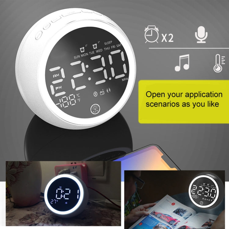 Loa Bluetooth đa chức năng X10 đèn LED ban đêm, đồng hồ báo thức, hỗ trợ thẻ TF, AUX và radio FM, phích cắm Mỹ, EU, Anh
