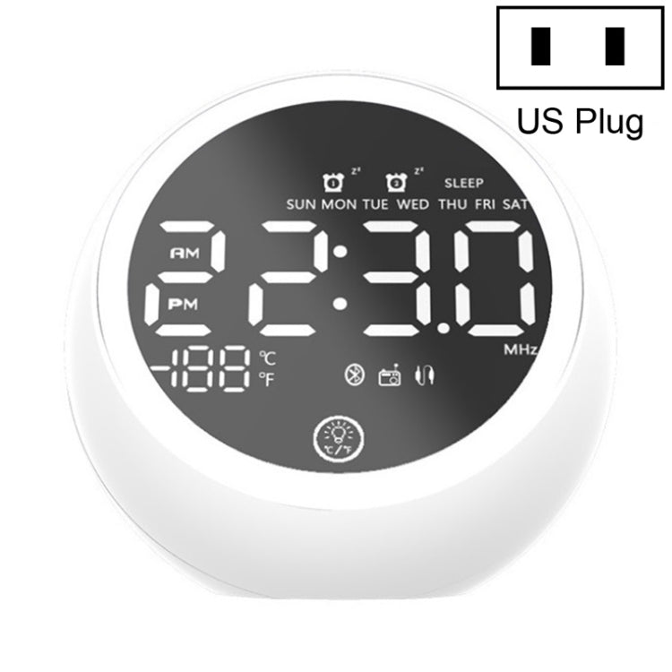 Loa Bluetooth đa chức năng X10 đèn LED ban đêm, đồng hồ báo thức, hỗ trợ thẻ TF, AUX và radio FM, phích cắm Mỹ, EU, Anh
