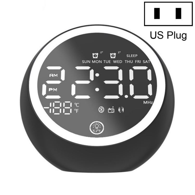 Loa Bluetooth đa chức năng X10 đèn LED ban đêm, đồng hồ báo thức, hỗ trợ thẻ TF, AUX và radio FM, phích cắm Mỹ, EU, Anh