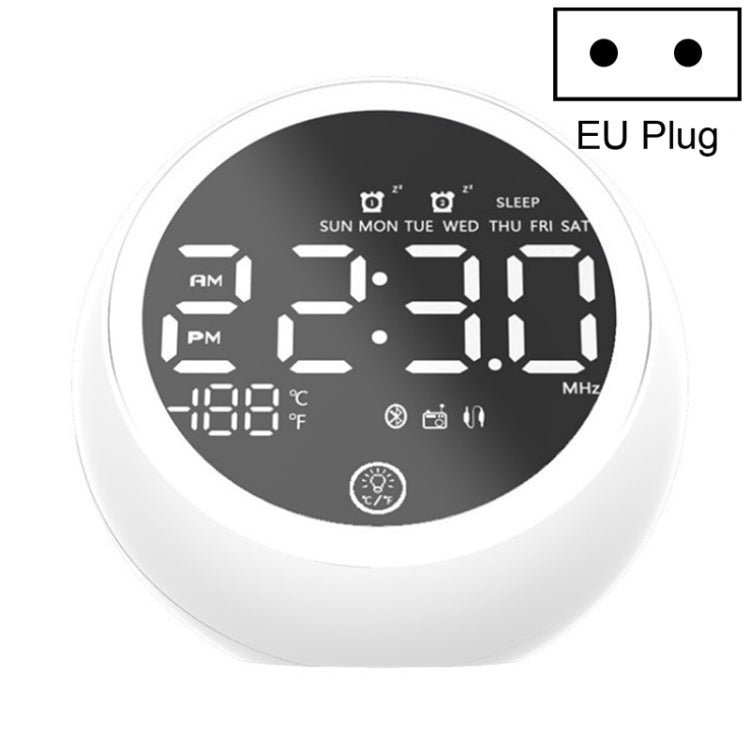 Loa Bluetooth đa chức năng X10 đèn LED ban đêm, đồng hồ báo thức, hỗ trợ thẻ TF, AUX và radio FM, phích cắm Mỹ, EU, Anh