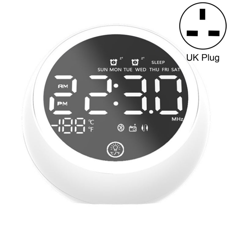 Loa Bluetooth đa chức năng X10 đèn LED ban đêm, đồng hồ báo thức, hỗ trợ thẻ TF, AUX và radio FM, phích cắm Mỹ, EU, Anh