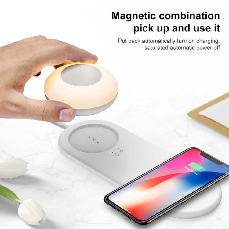 Đèn bàn LED sạc không dây đa chức năng VN003 có đèn ngủ cảm ứng từ riêng biệt, VN003