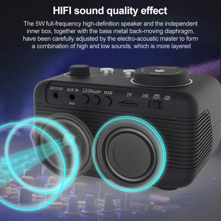 Loa Bluetooth không dây M9 đa chức năng, đồng hồ báo thức để bàn, hỗ trợ thẻ TF, USB và AUX, phích cắm Mỹ, EU, Anh