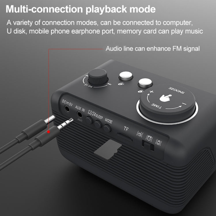 Loa Bluetooth không dây M9 đa chức năng, đồng hồ báo thức để bàn, hỗ trợ thẻ TF, USB và AUX, phích cắm Mỹ, EU, Anh