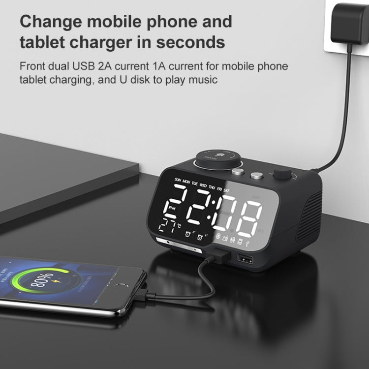 Loa Bluetooth không dây M9 đa chức năng, đồng hồ báo thức để bàn, hỗ trợ thẻ TF, USB và AUX, phích cắm Mỹ, EU, Anh