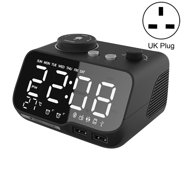 Loa Bluetooth không dây M9 đa chức năng, đồng hồ báo thức để bàn, hỗ trợ thẻ TF, USB và AUX, phích cắm Mỹ, EU, Anh