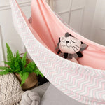 Xích đu trẻ em giỏ treo trong nhà ngoài trời, võng hoạt hình gia đình, 100x130cm màu hồng