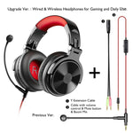Tai nghe chơi game OneOdio có dây, có Bluetooth (Đen & Đỏ)