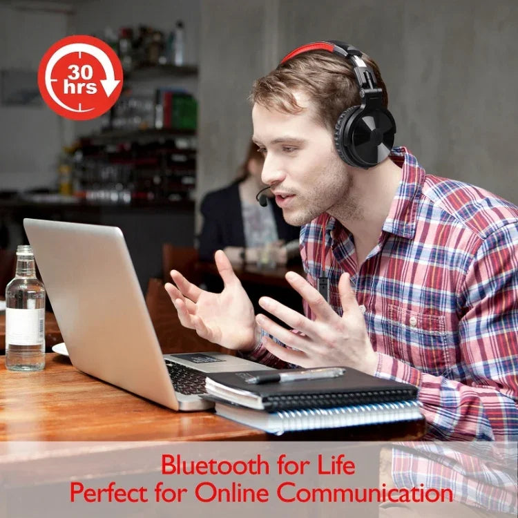 Tai nghe chơi game OneOdio có dây, có Bluetooth (Đen & Đỏ)