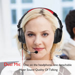 Tai nghe chơi game OneOdio có dây, có Bluetooth (Đen & Đỏ)
