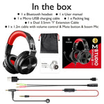 Tai nghe chơi game OneOdio có dây, có Bluetooth (Đen & Đỏ)