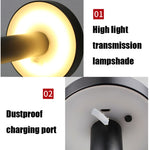 Đèn bàn LED chống nước bảo vệ mắt BC965 cho học sinh, đèn bàn cạnh giường, đèn bàn quầy bar, màu đen, trắng, họa tiết cẩm thạch mực